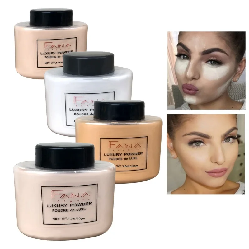 Pó de luxo de banana para mulheres, base facial, frascos de pó de banana, pó solto, autêntico, controle de óleo, beleza, maquiagem, ferramentas de arte
