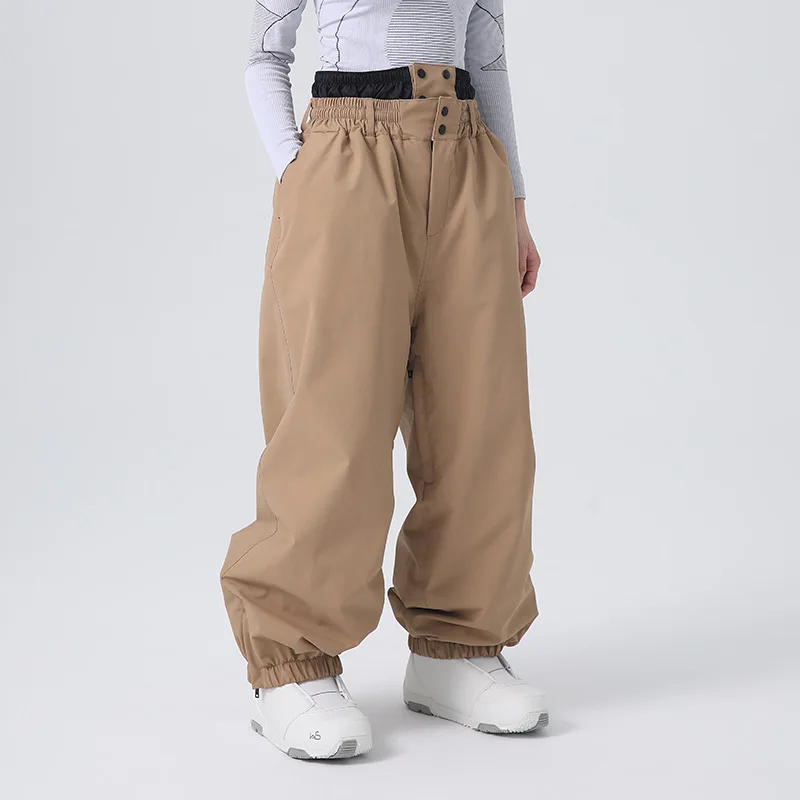 

Новые зимние лыжные штаны для женщин и мужчин, однотонные, свободные, ветрозащитные, водонепроницаемые, для сноуборда, спортивная зимняя одежда, термобрюки на флисовой подкладке