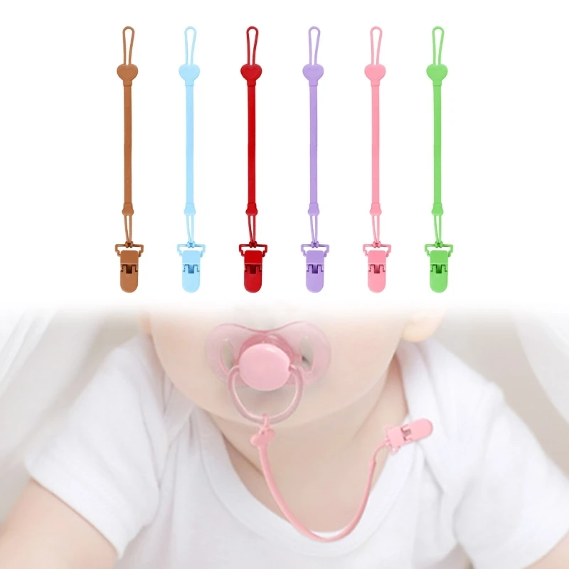 Silicone Chain Fastened Strap for Baby Pacifier Teething Clip Newborn Teether Chain Nipple Holder Nursing Accessories