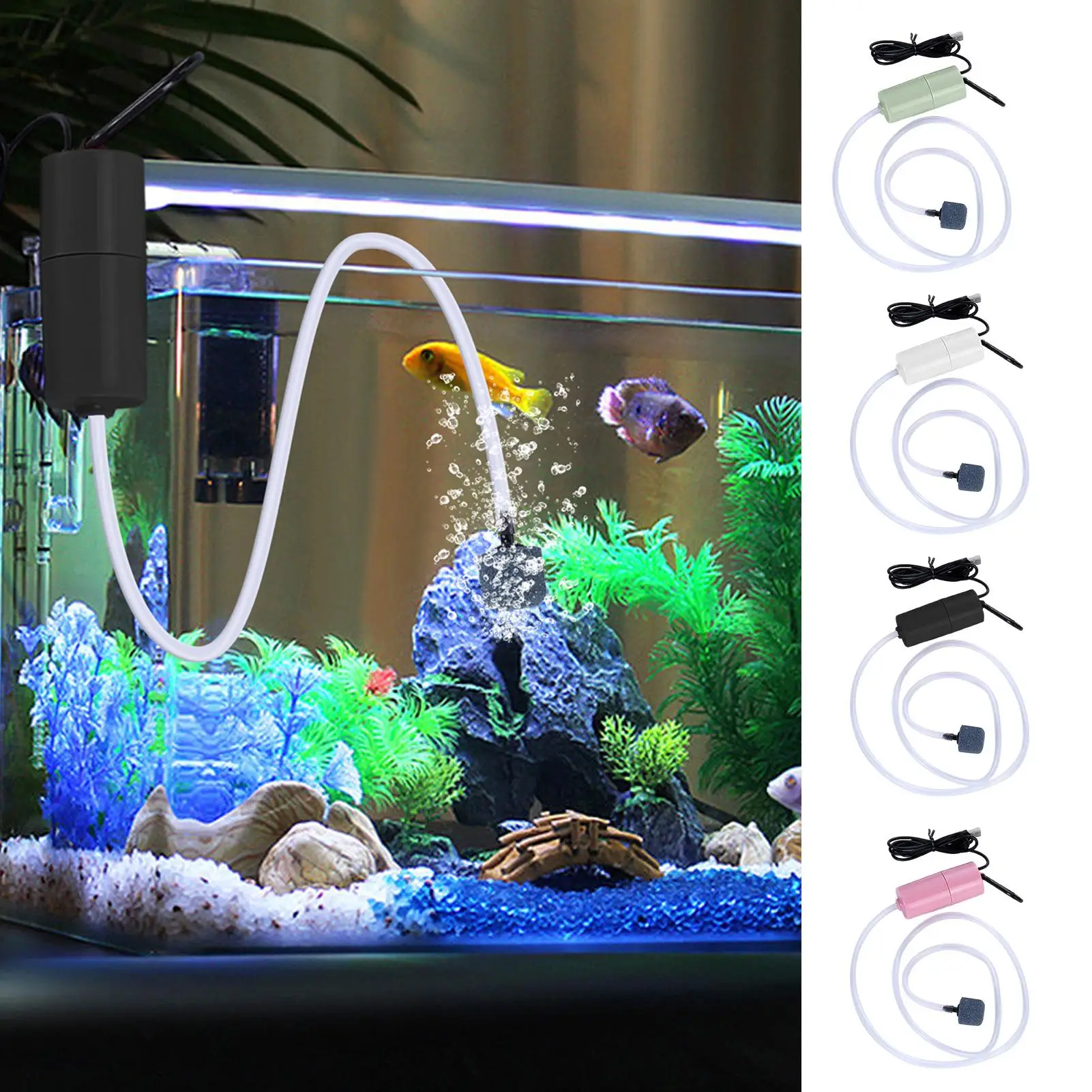 Fish Tank Oxygen Pump Low Noise Rechargeable USB Air Pump For Fish Tanks Aquarium Air Pump Accessories For Fishing Home Vehicle