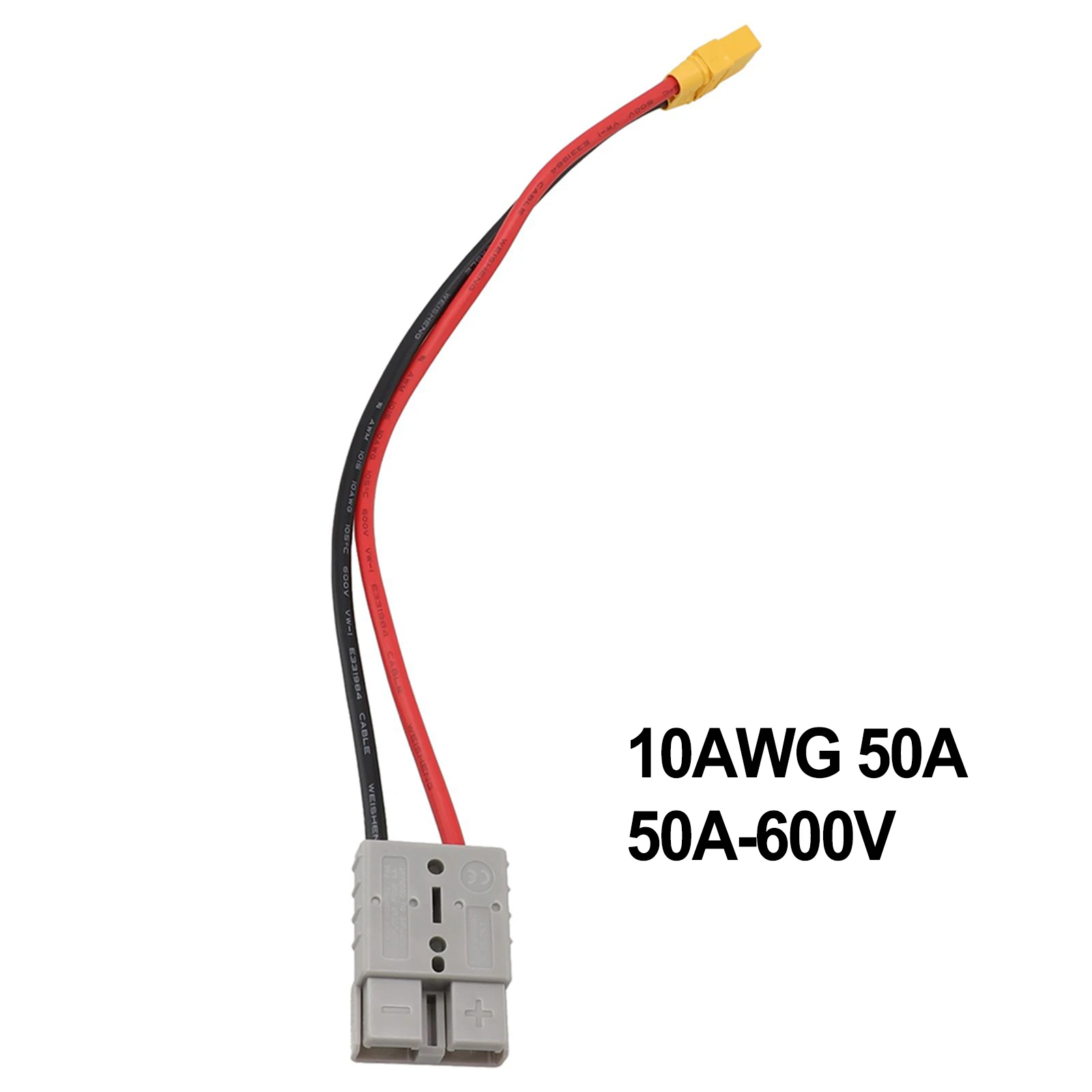10AWG 50A 600V For XT90 Adapter Cable Tinned Copper Core for Solar Microinverters and Bidirectional DC Converters