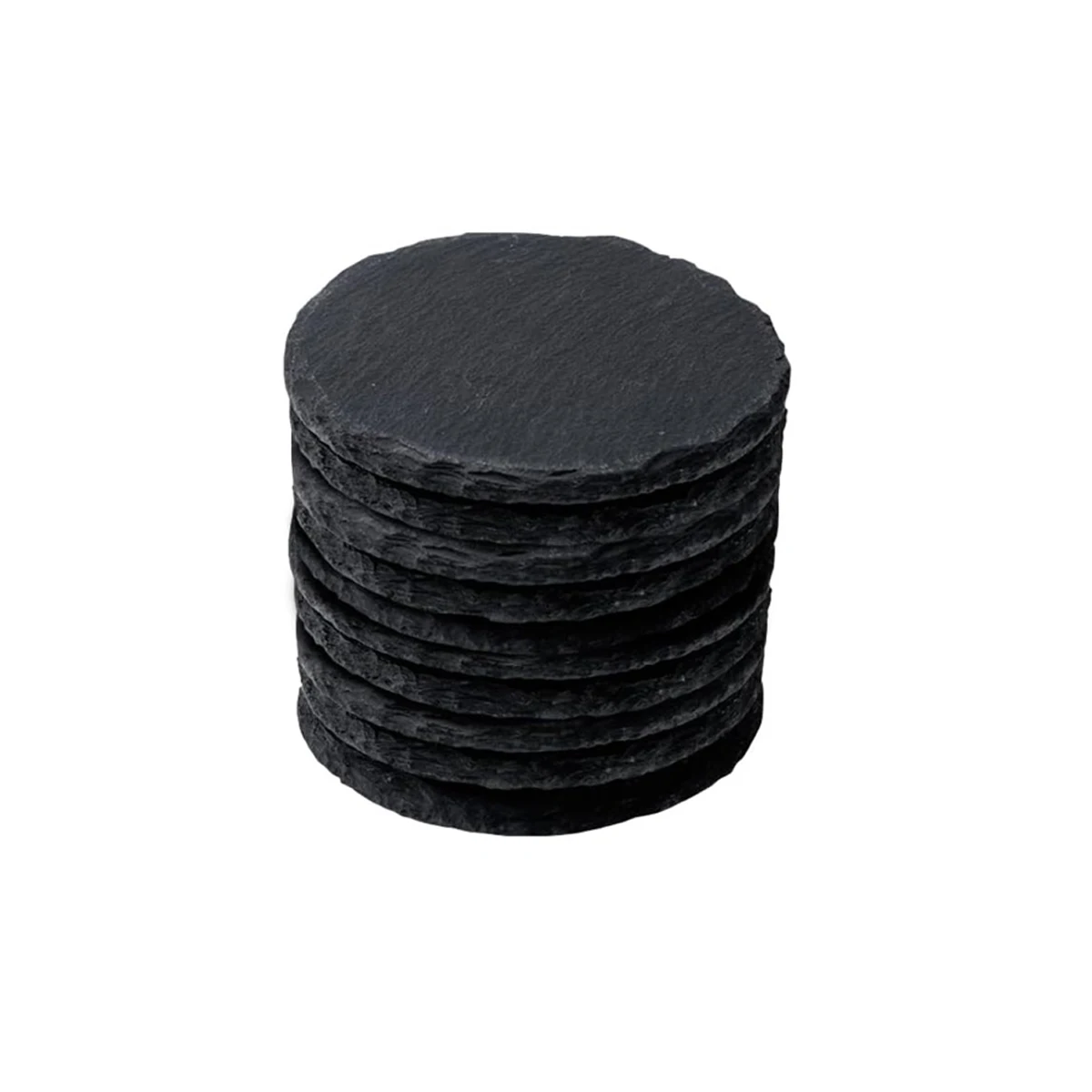 Sous-verres en ardoise en vrac, 8 pièces, carrés, ronds et hexagonaux de 4 pouces, blancs en pierre 