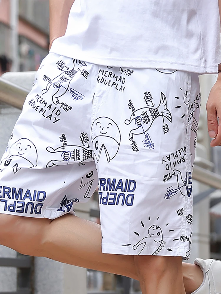 

Pure Cotton Summer Thin Print orts Casual Loose Beach Sle Men's Summer Breathable Lightweight Floral Patterned orts