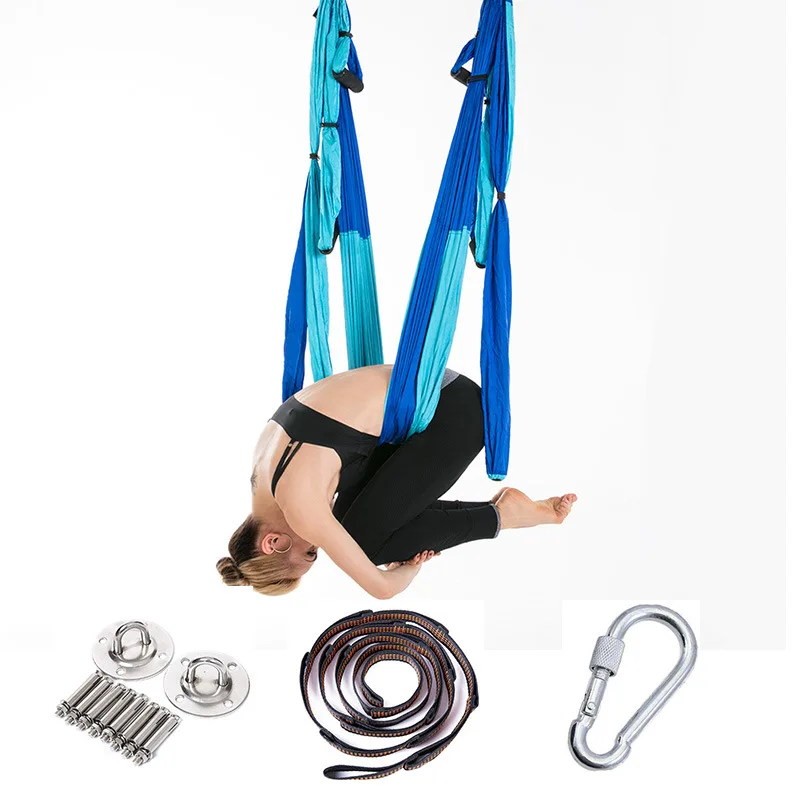 Aerial Yoga Strong Hammock Swing Kit Set Include Ceiling Mounting Kit and 2 Extensions Straps