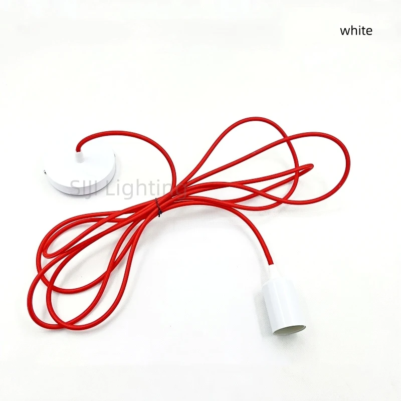 E27 Lamp Base Modern Staircase Pendant Light Metal Ceiling Plate with Braided Wire Lamp Ceiling Rose Cable Wire E27 Lamp Holder