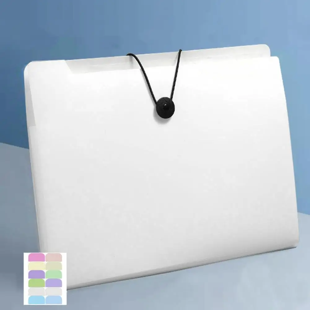 Plastic  Convenient A4 Office Data Storage Organizer Pouch Morandi Color File Storage Bag Classified   Desk Accessory