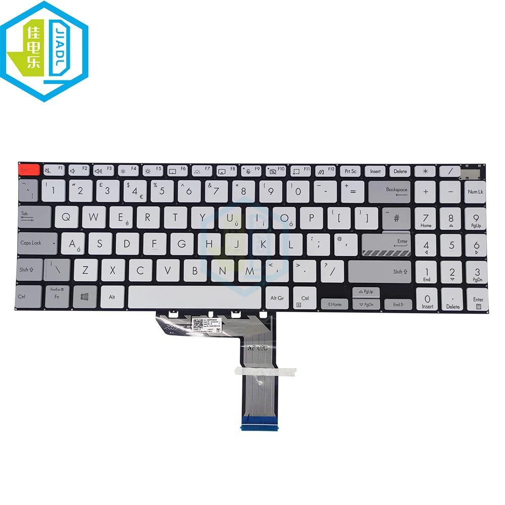 

UK GB Bulgarian Laptop Backlight Keyboards For Asus M7600 X7600 Vivobook Pro M7600Q M7600QC M7600QA M7600QC Gray White Keycaps