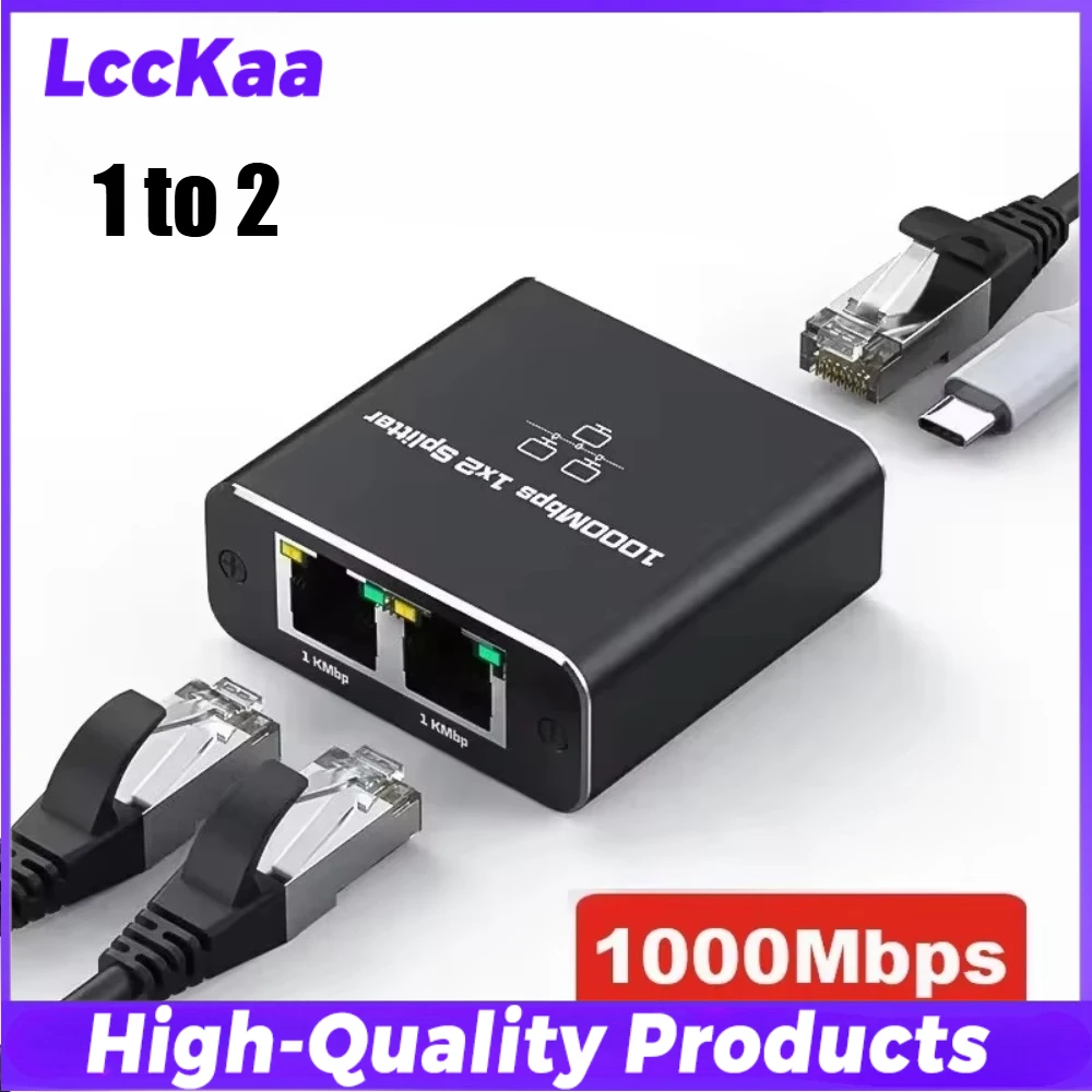 Gigabit-Ethernet-Switch, Rj45-Splitter, LAN-Gigabit-Erweiterungsadapter, 1000 Mbit/s, Netzwerkanschluss für Router, PC, Laptop, TV-Box