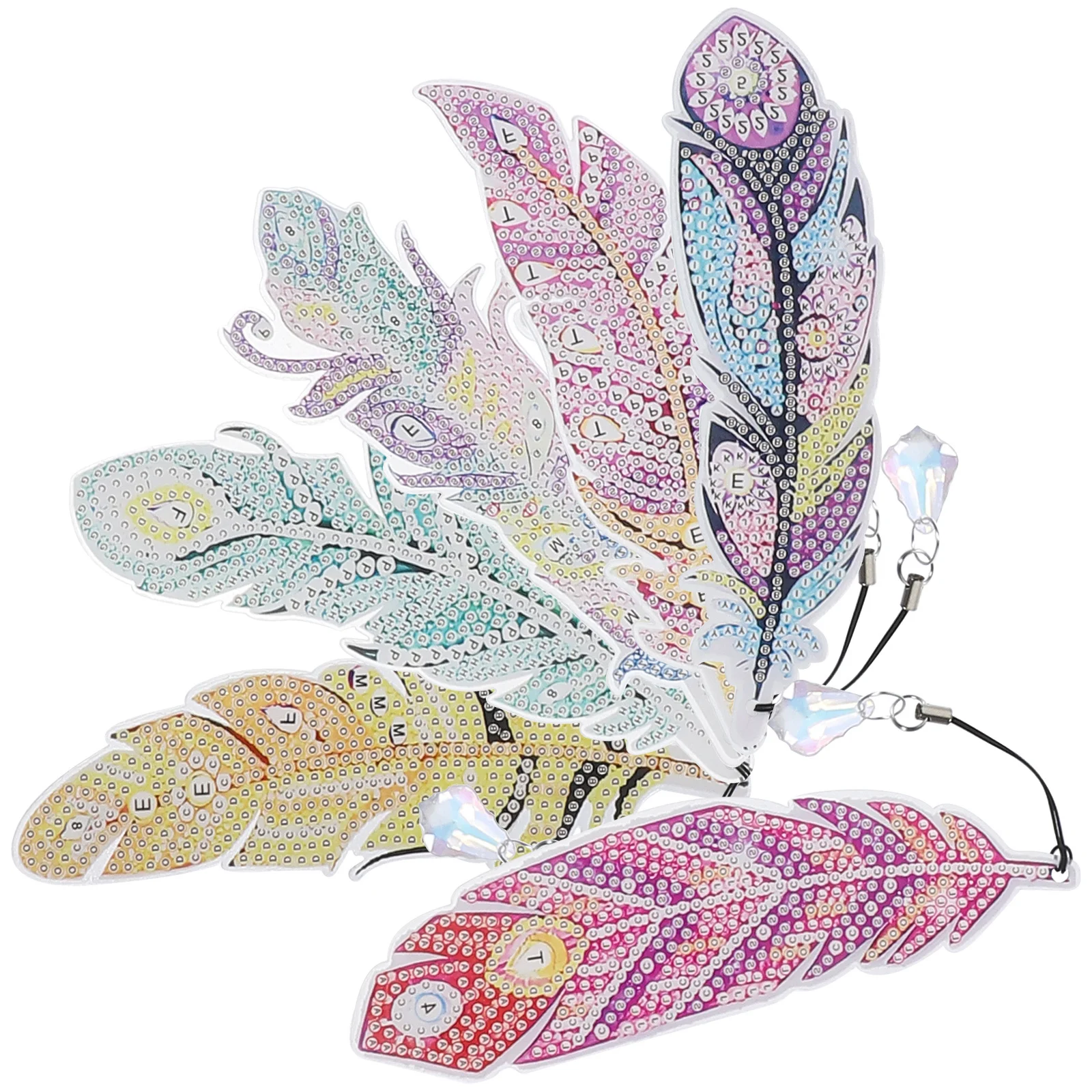 

1Set Bookmarks Acrylic DIY Diamonds Painting Art Plume Rhinestone Crystal Handmade Gift for Book Lovers Reading