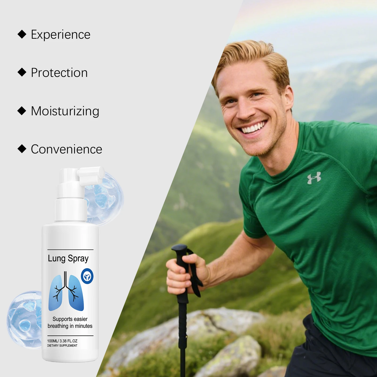 Herbal Lung Cleansing Spray Effective Dissolve Mucus Relieve Throat Dryness Discomfort Respiratory Health Daily Lung Care New