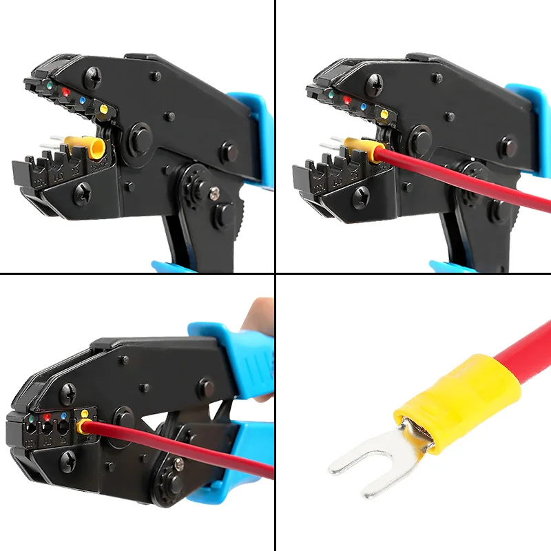 Terminal de crimpado de horquilla, 50 Uds., conectores de cable eléctrico, terminales de pala, Cables de empalme rápido, tapones de zapata de