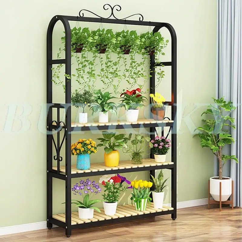 Plant Stand Flower Rack Storage Rack Balcony Multi-layer Floor Stand Iron Art Indoor Flower Pot Rack Bonsai Display Rack