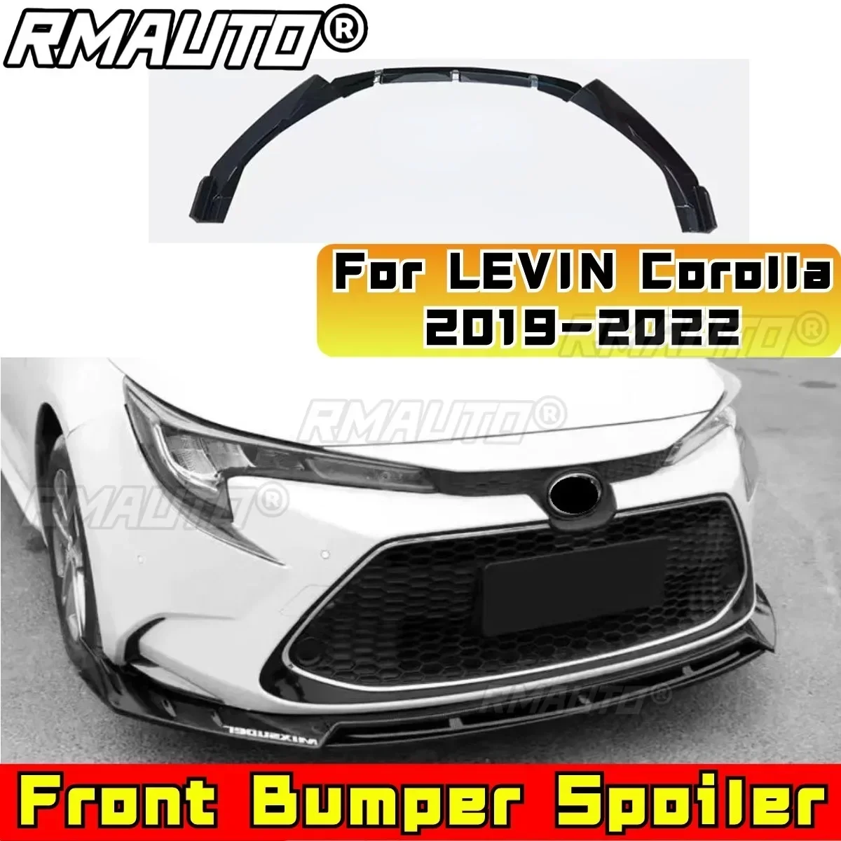

For Toyota LEVIN 2019-2022 Car Accessories Front Bumper Lip Splitter Diffuser Spoiler Bumper Lip Protector Modification Part