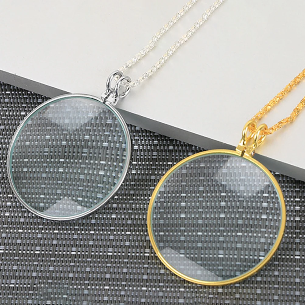 2 قطعة قلادة مكبرة 5X عالية الوضوح معلقة المكبر خفيفة الوزن القراءة قلادة للكتب الصحف الحرف المسنين