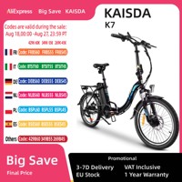 KAISDA K7 E-Bike for Women Adult 250W Motor Electric Bike 36V 12.5Ah Battery 20 Inch Rubber Tires City Commuter Electric Bike