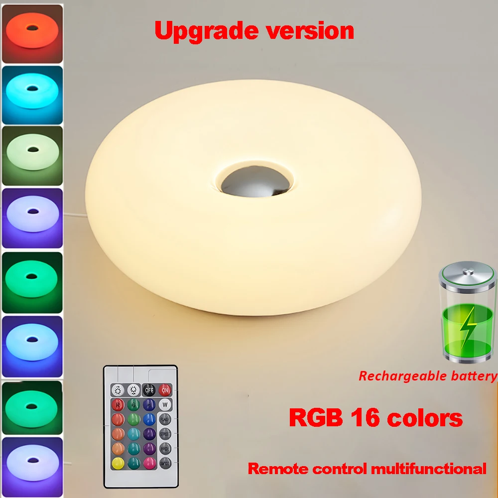 Bauhaus tafellamp USB-stekker slaapkamer bedlampje woonkamer eetkamer decoratie donut omgevingslicht (geen glas)