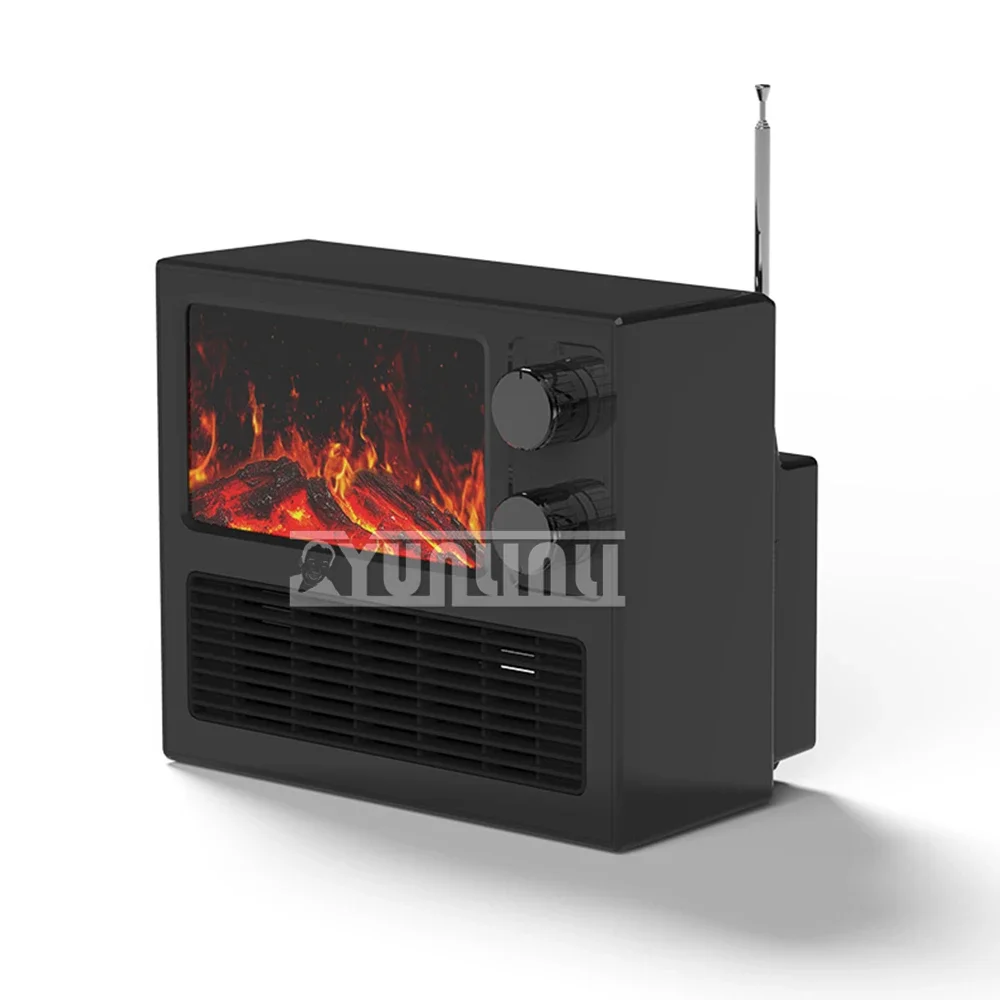 

1000W Portable Flame Heater 3D Dynamic Flame Electric Fireplace Heater Potable Desktop Heater Fan