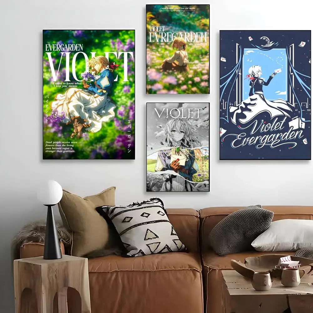 Japanese Anime Violet E-Evergarden Painting Calligraphy For Art Printing Decoration Painting Cinema Art Poster Home Wall Decorat
