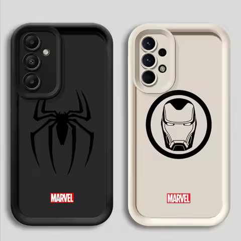 Marvel Spider Man Iron Man LOGO Phone Case for Samsung Galaxy A13 A14 A16 A32 A33 A34 A22 A23 A24 A12 4G 5G Soft Silicone Cover