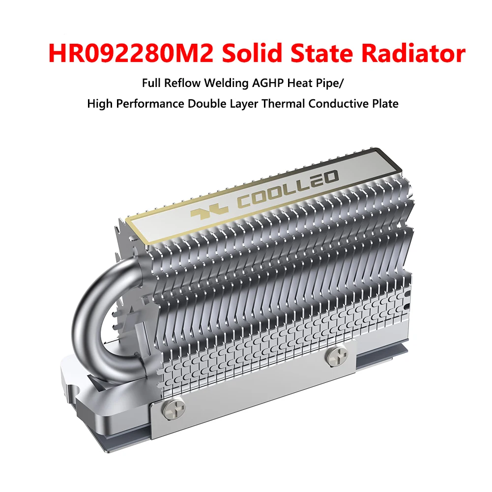 

SSD Heatsink Aluminum Fins SSD Cooler Radiator Double Bonding Welded Antigravity Heat Pipe for M.2 2280 Solid State Drive