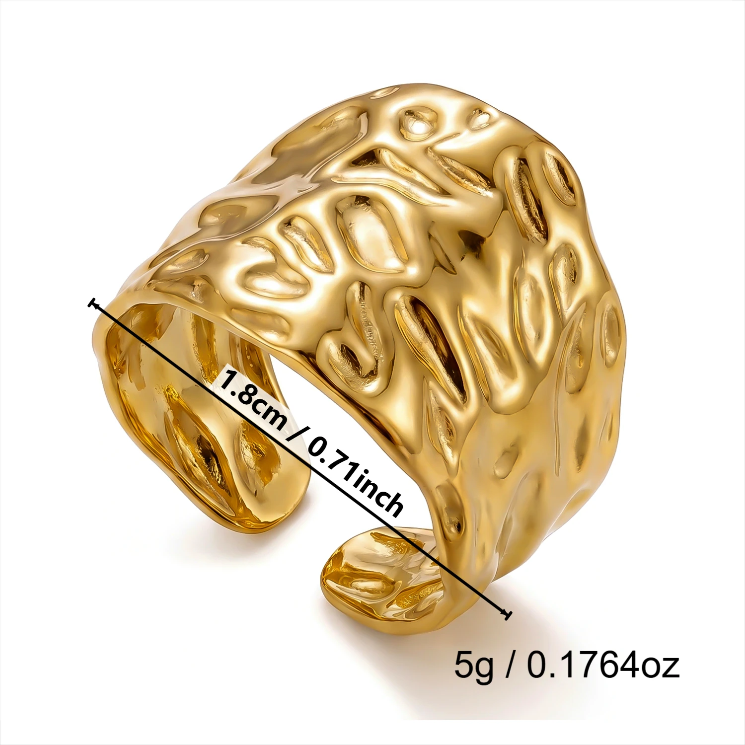Gmai Vintage Unregelmäßige Edelstahl-PVD-beschichtete Ringe Set für Frauen Retro Hohl Geometrische Stapelbare Ringe Party Schmuck Geschenk – Detail 14