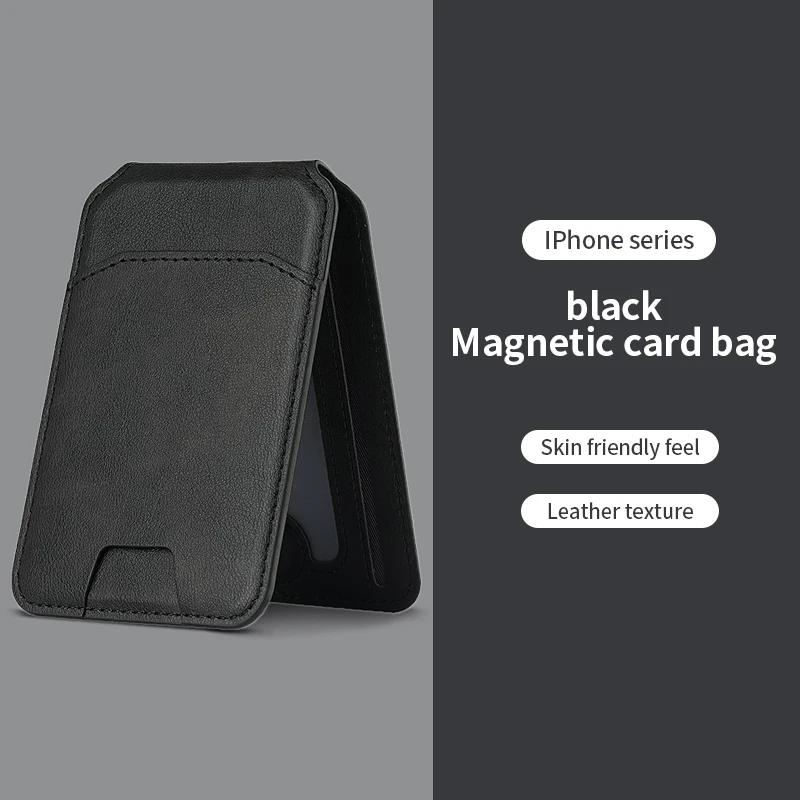 Magnetische kaarthouder PU lederen telefoonhoes met portemonnee standaard en creditcardvak voor Magsafe Apple telefoons en Samsung Galaxy apparaten - afbeelding 1