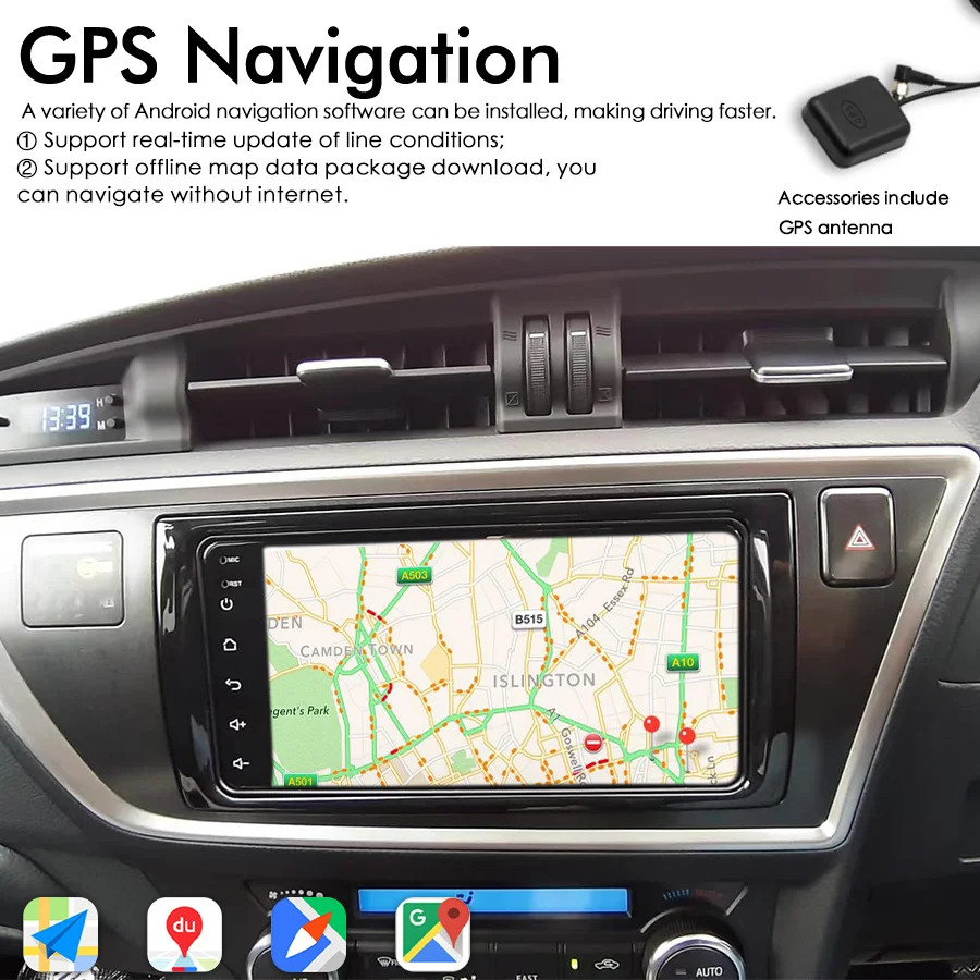 For right-hand 128GB Android 14 Car Multimedia Player GPS For Toyota Auris Hybrid GU Autoradio Navigation Stereo Head Unit Radio