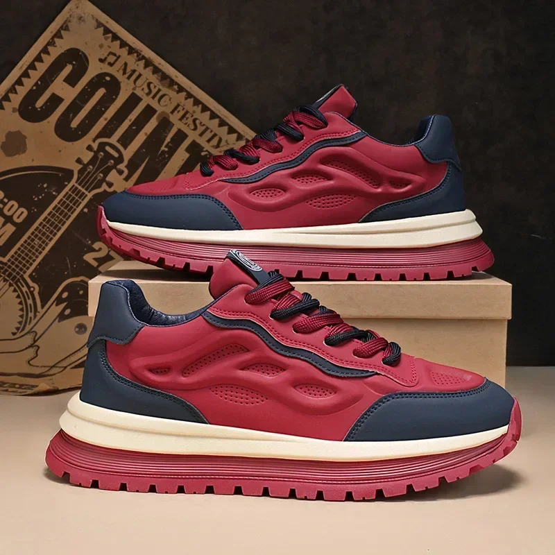 

Новые изысканные мужские кроссовки, модная трендовая универсальная повседневная обувь, увеличивающая рост на толстой подошве, спортивные кроссовки для бега на открытом воздухе