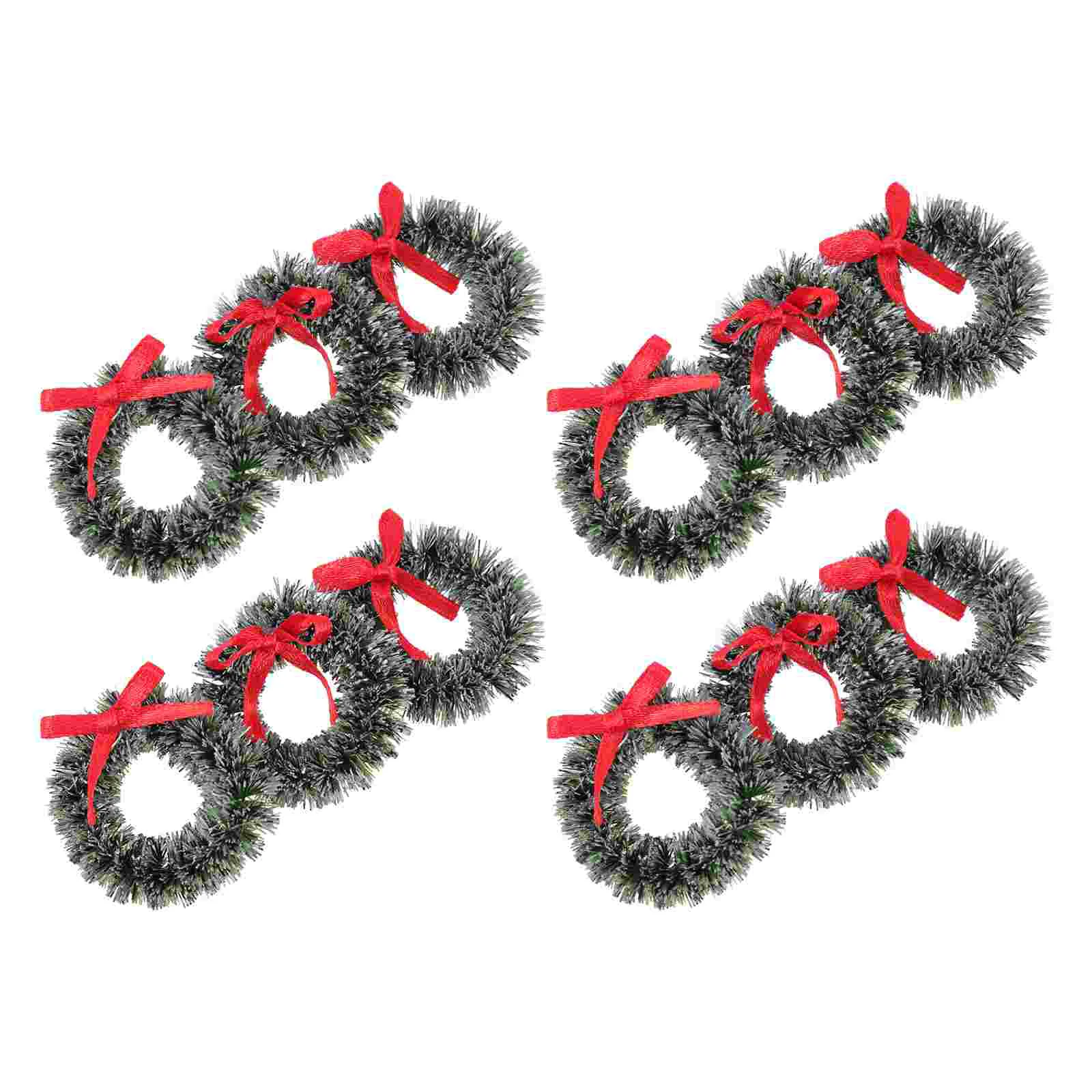 

20 Pcs Small Christmas Wreath Father Halloween Decorations Indoor Garland Iron Hanging Ornament