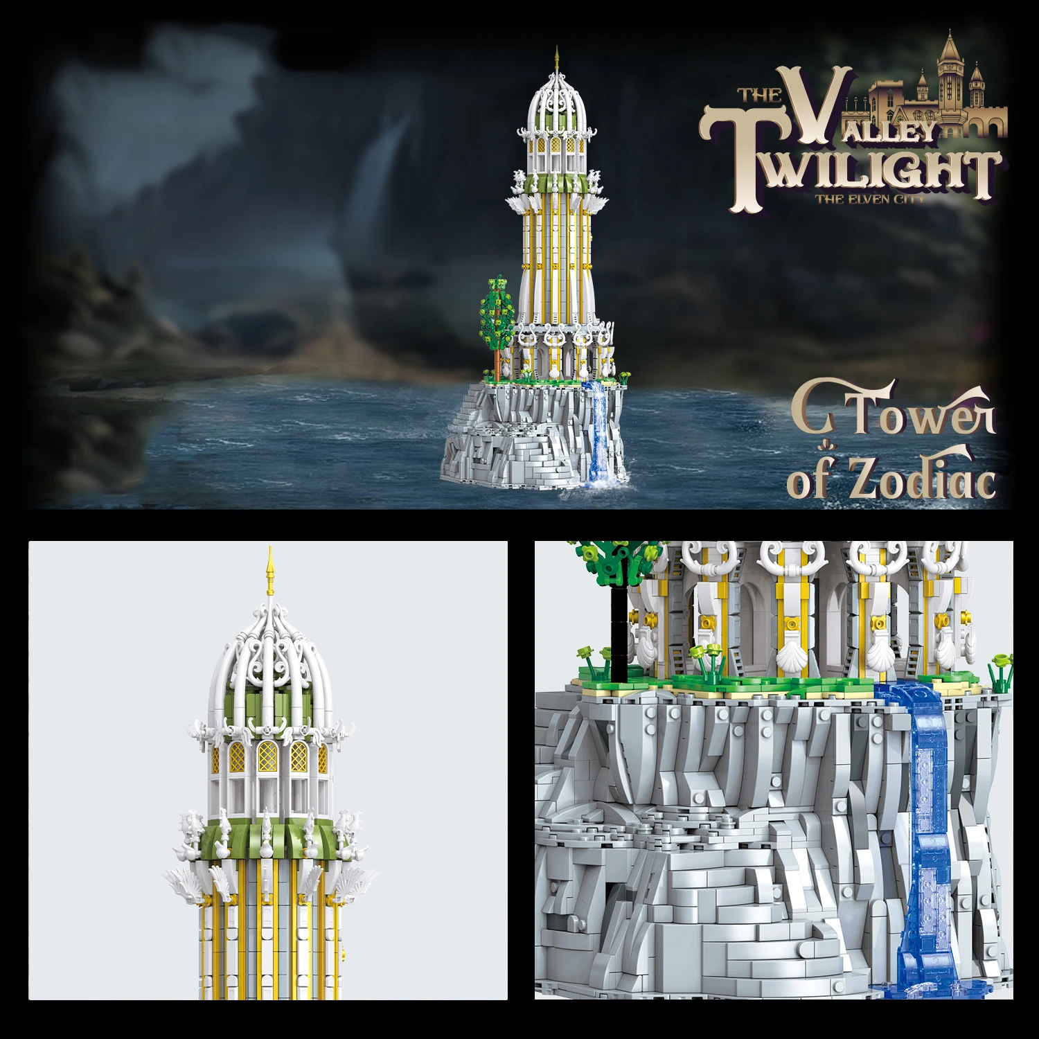3726PCS Elven City Tower Of Zodiac Building Blocks Sets Assembly Toys MOC Street View Bricks Model Ornaments For Ideal Gifts