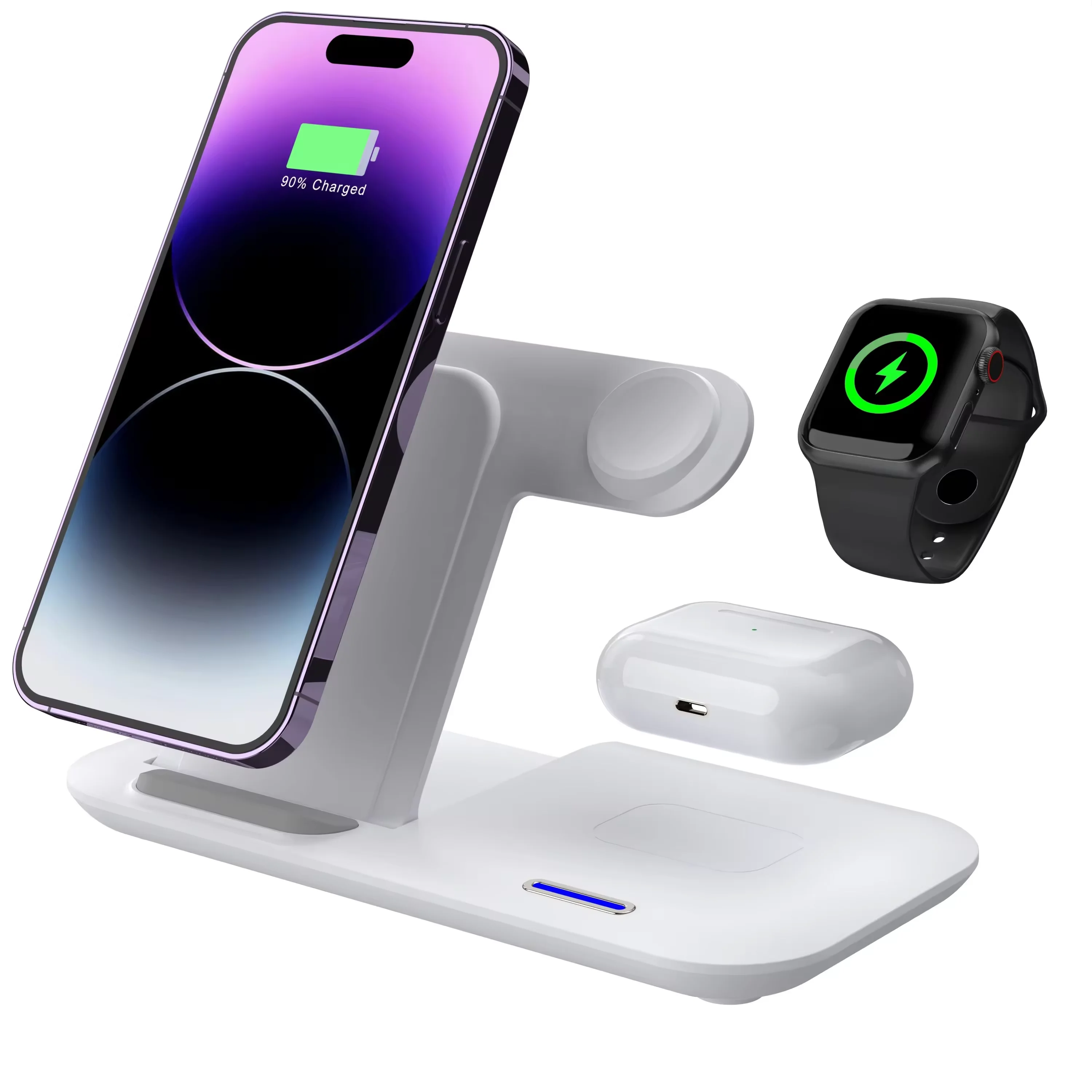 Multifunction  Foldable Wireless Charger  15W 3 in 1  Fast Portable  Charging Station for Mobile Phone/earphone/watch