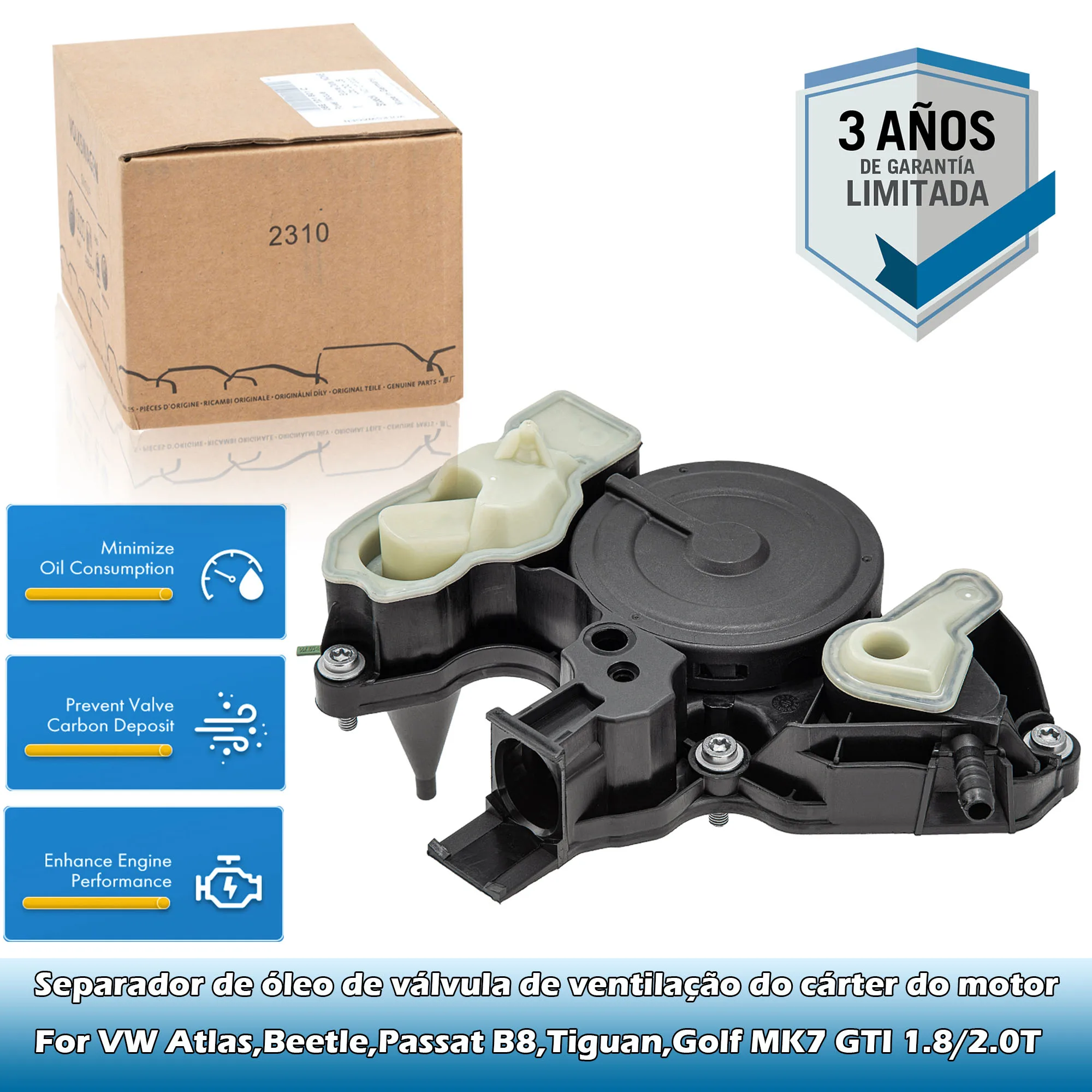 Válvula Separadora de Óleo do Motor OEM PCV 06K103495BL,06K103495AH,06K103495 Para VW Atlas, Beetle, Passat B8, Tiguan 2.0TSI, Golf MK7 2.0GTI