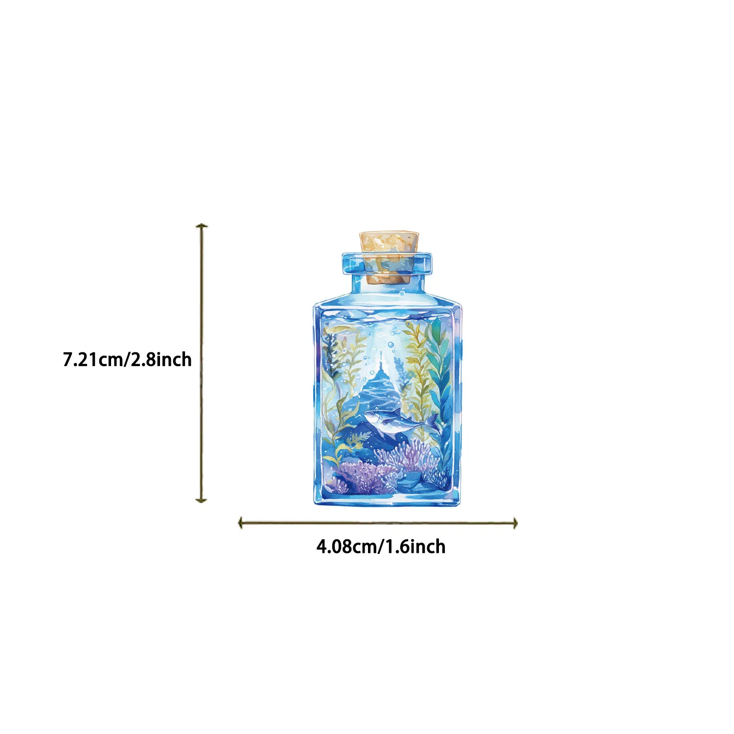 50 قطعة العالم تحت الماء في زجاجة ملصقات جمالية الحياة الساحلية شارات مقاومة للماء لتقوم بها بنفسك لوح التزلج حقيبة الجيتار ملصق #2