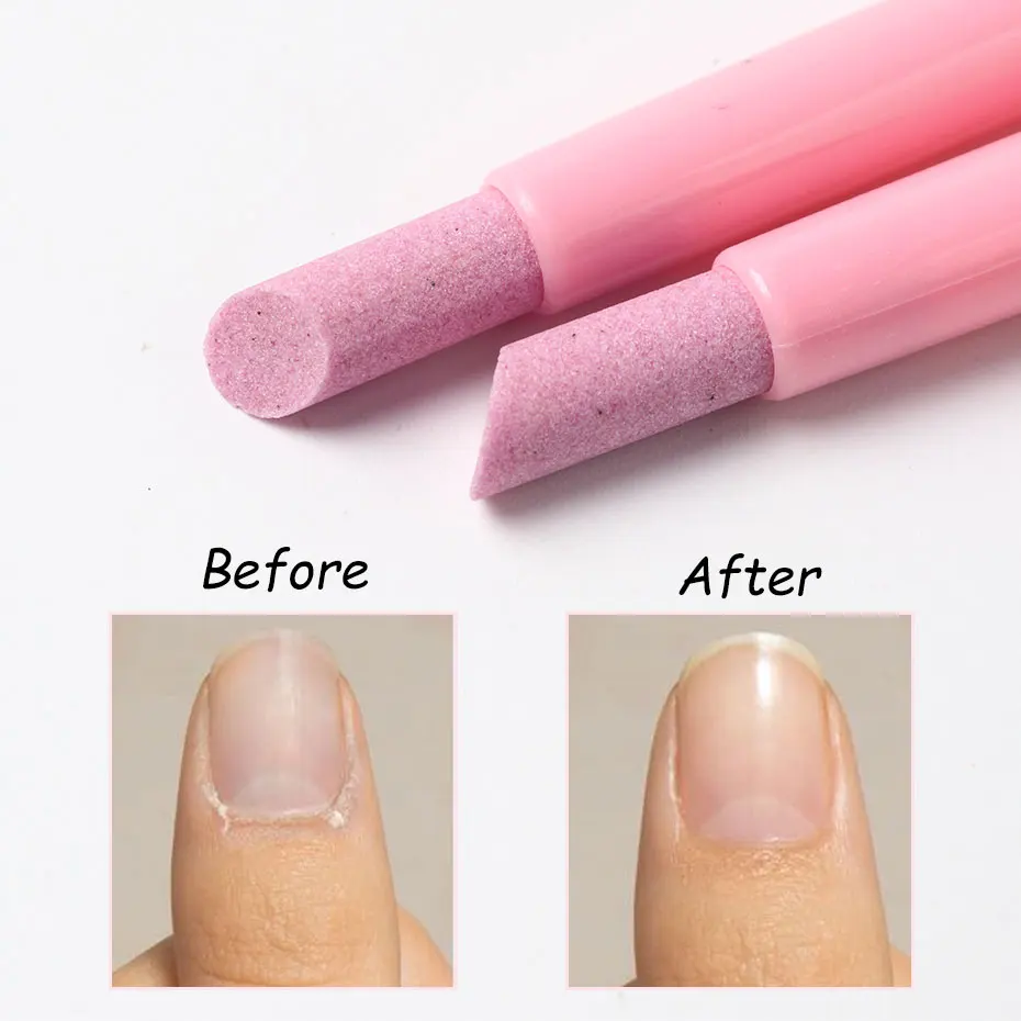 2/5 قطعة رسومات أظافر الكوارتز طحن القلم مزيل الجلد الميت مسمار الفن القلم مزيل الجلد الميت UV هلام البولندية مانيكير عصا الملفات أدوات