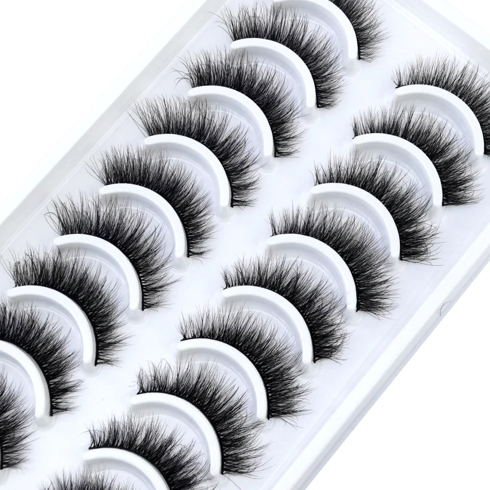HBZGTLAD 10 paia 3D ciglia finte visone soffici morbidi completamente spessi ciglia finte lunghe naturali ciglia ricci ciglia all'ingrosso
