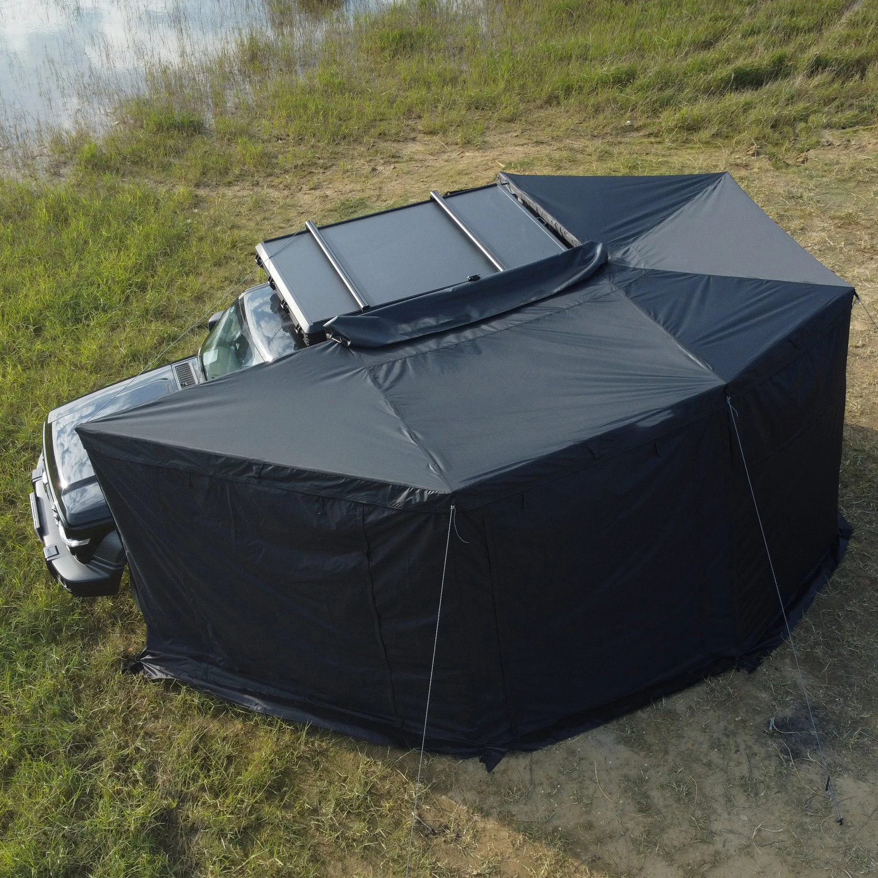 270 Degree Car Awning With Annex Room, Waterproof Enclosed Tent For Overlanding Camping