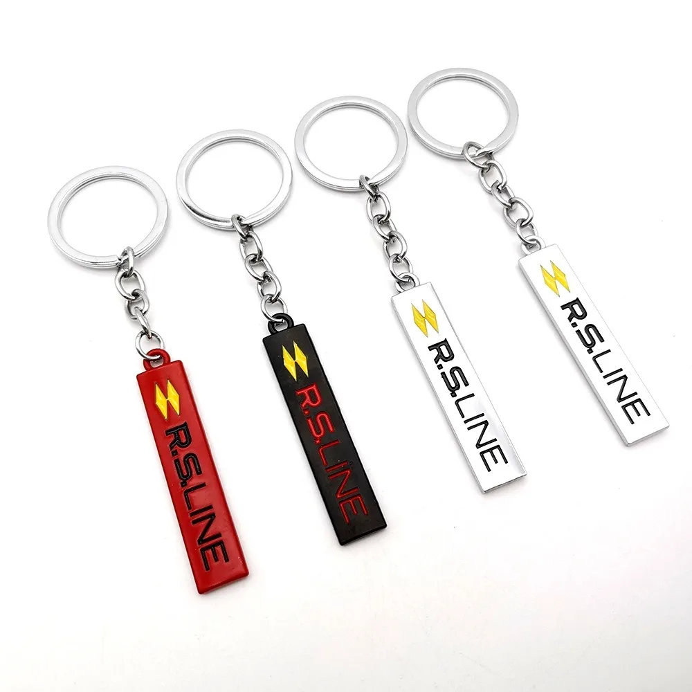 Car Keychain RSLine Keyring Badge Metal Emblem Key Chain Ring For Renault RS Clio Scenic Logan Megane Koleos Sandero Safrane