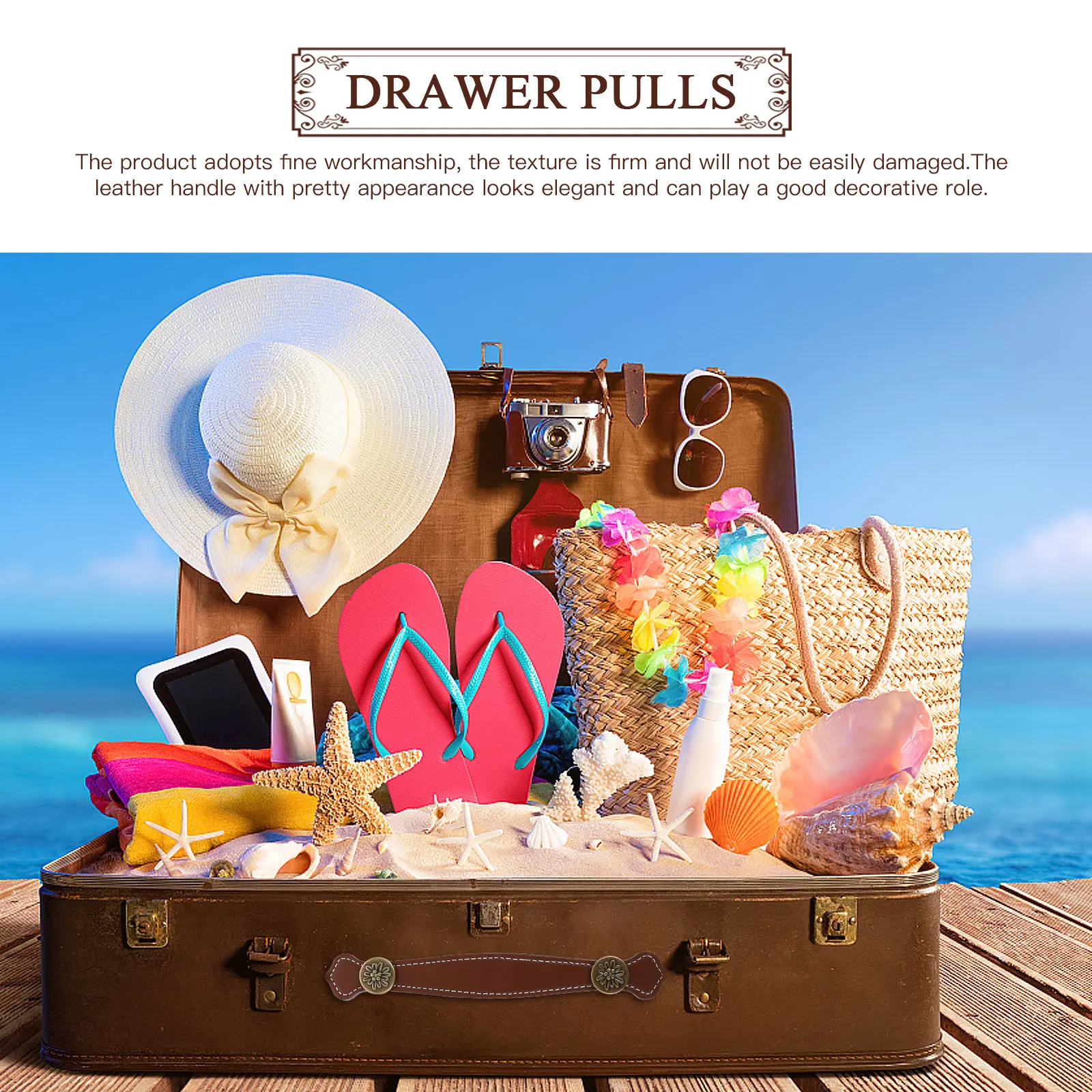 

4Pcs Zipper Furniture Handle Zinc Alloy Vintage Style Drawer Cabinet Door Pull Handles Suitcase Luggage Decorative