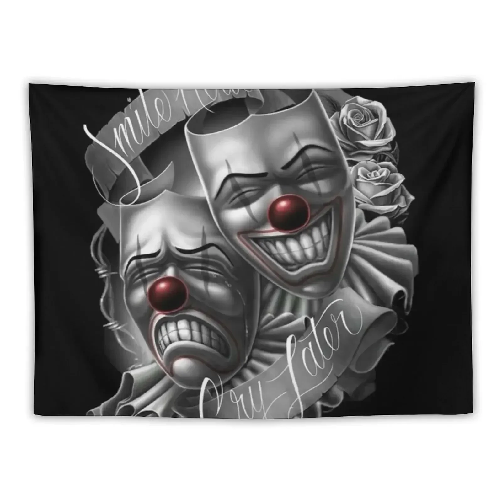 

Smile now cry later clown faces Tapestry On The Wall Decoration Pictures Room Wall Tapestry