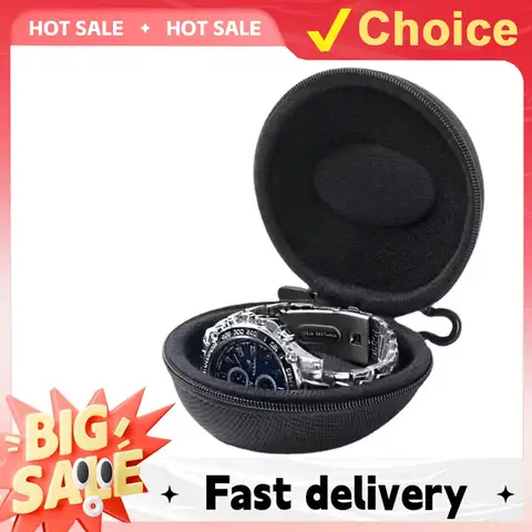 Portable EVA Single Watch Travel Case Watch Storage Organizer Box Watch Holder Waterproof for Smartwatches Zippered Container