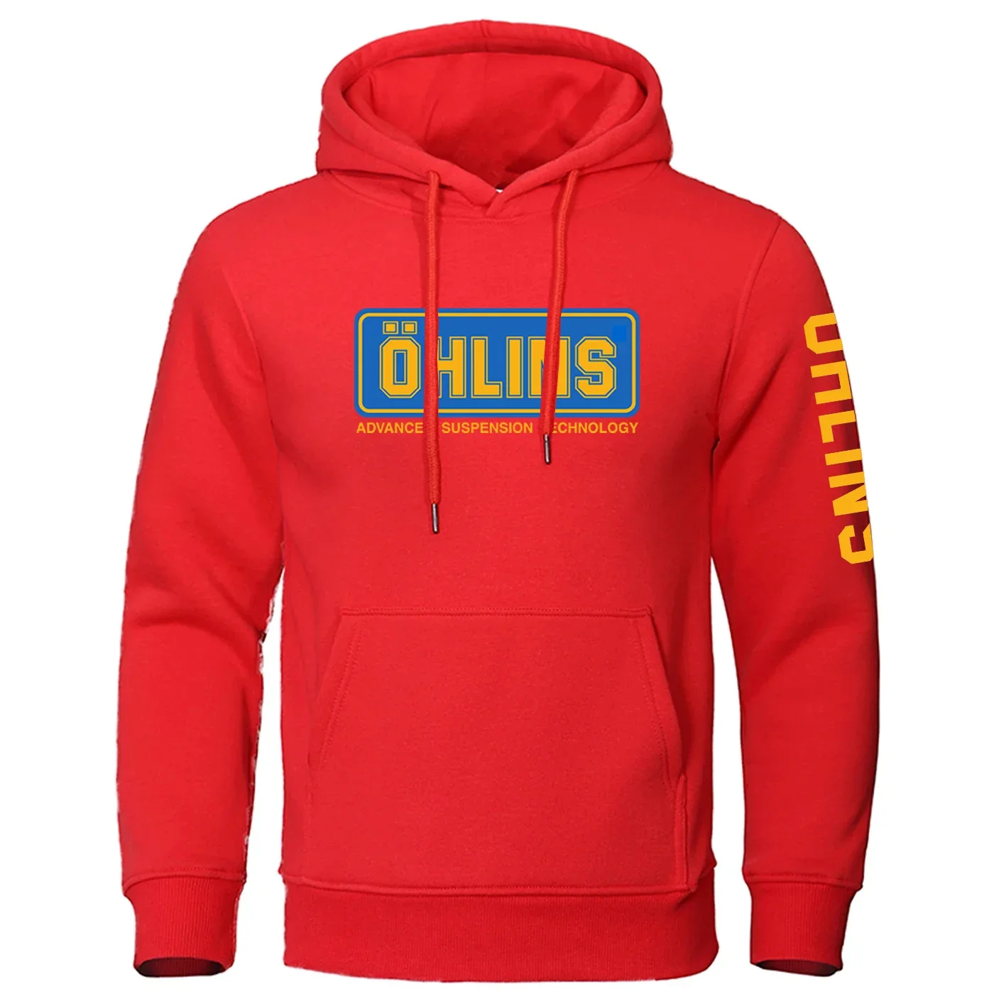 New Ohlins Logo Print Spring And Autumn Man's Solid-Color Popular With Pockets Pullover Classic Custom Loose Hoodies Top
