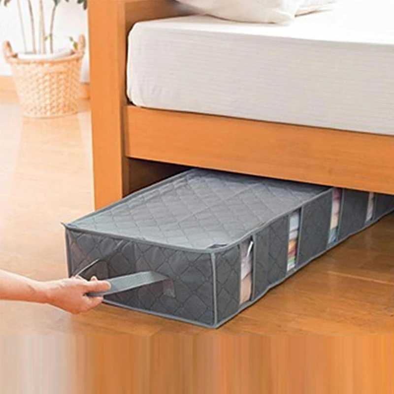 Clothing Storage Bag Foldable Underbed Organizing Large Adjustable Compartment Storage Bag for Blanket Shoes Sweaters Toys image 2