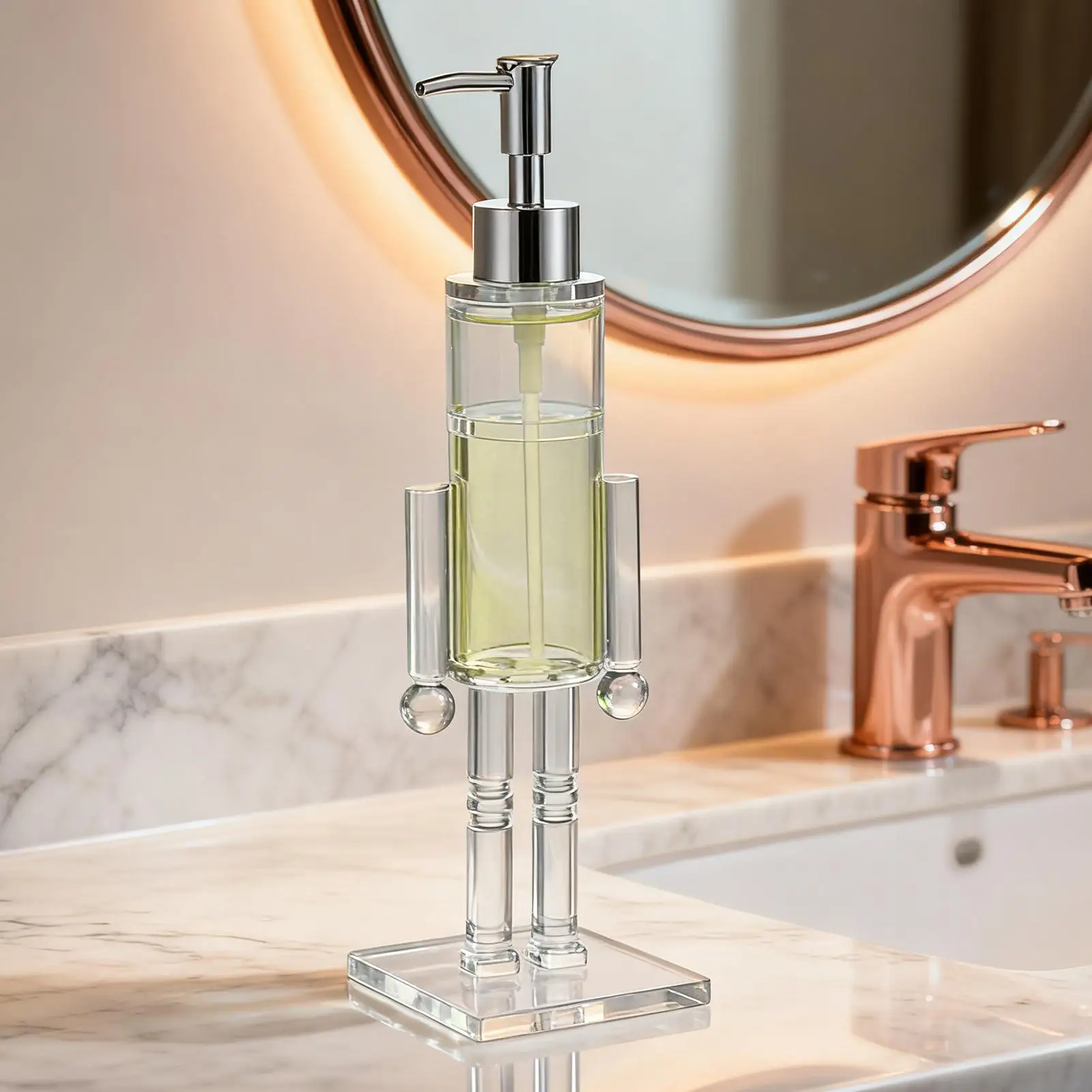 Bouteille de désinfectant pour les mains en forme de casse-noisette, distributeur de savon liquide rechargeable, pompe transparente pour Lotion désinfectante pour les mains de vacances