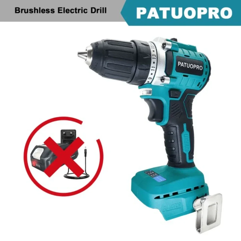 Furadeira Elétrica sem Escova de 10 mm Chave de Fenda Portátil sem Fio Velocidades 23 Configurações de Torque Adequada para Bateria Makita de 18v sem Bateria