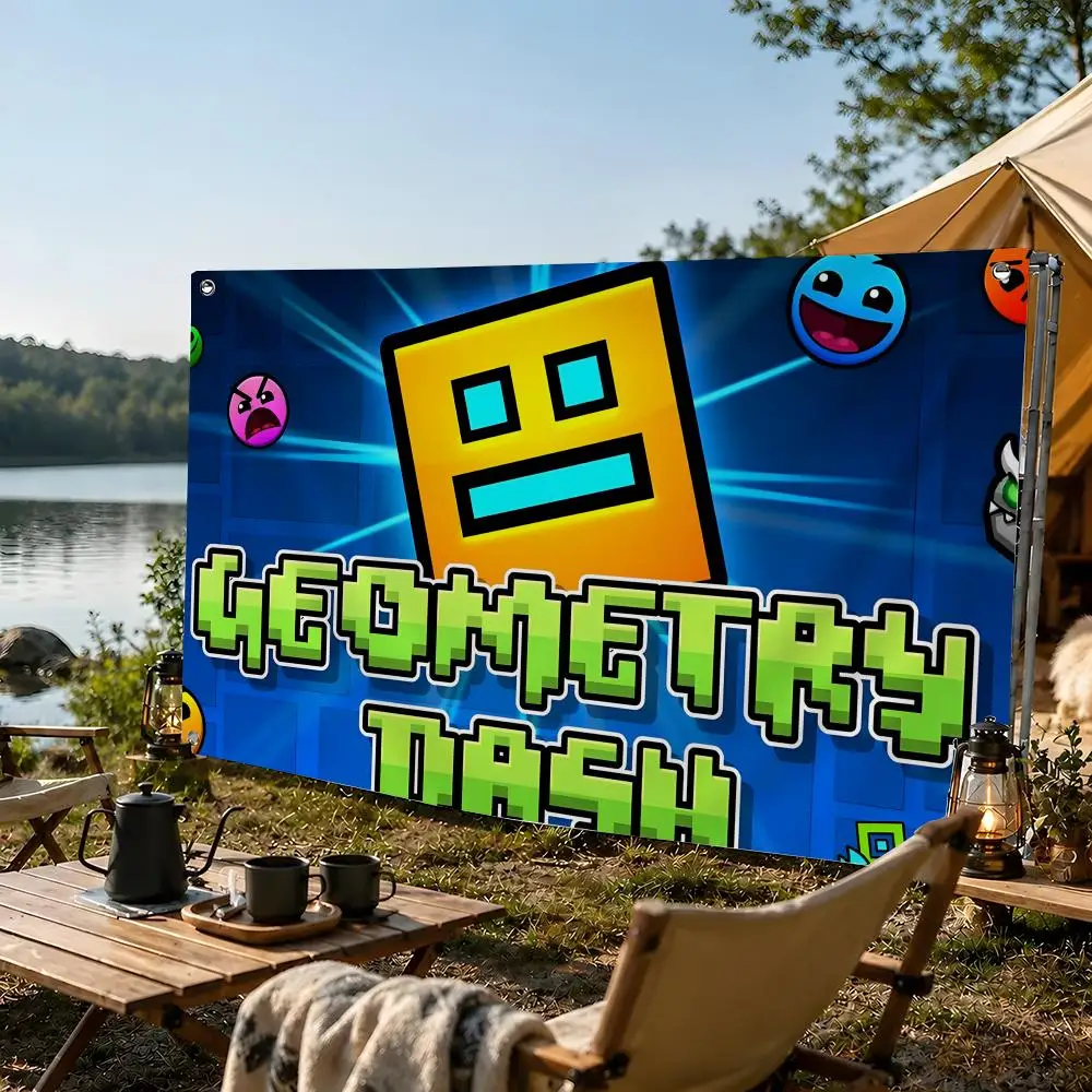 Banderas de Geometry Dash, para Habitación, Dormitorio, Camping, Fiesta, Regalos de Decoración para el Hogar