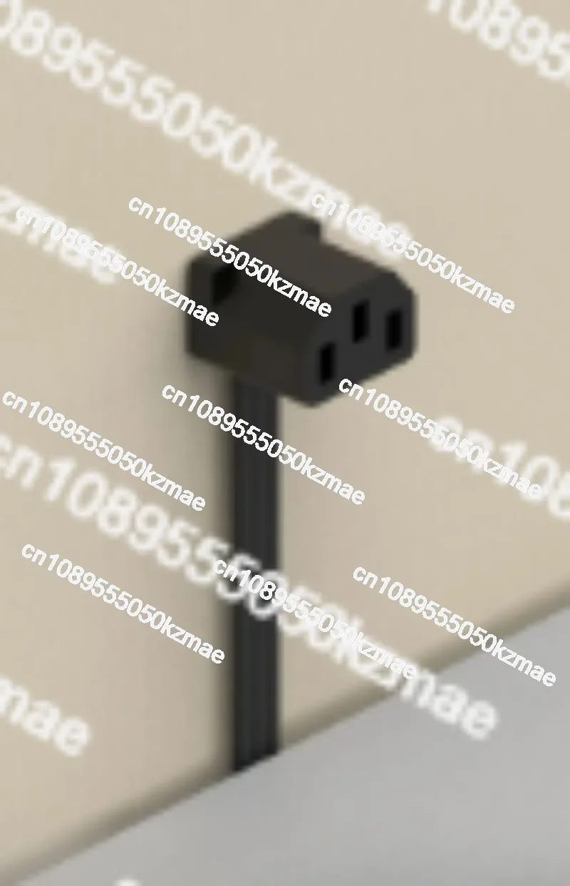 90-Degree Elbow Power Supply Extension Cable - Ultra-Thin Soft C13 to C14 3-Pin