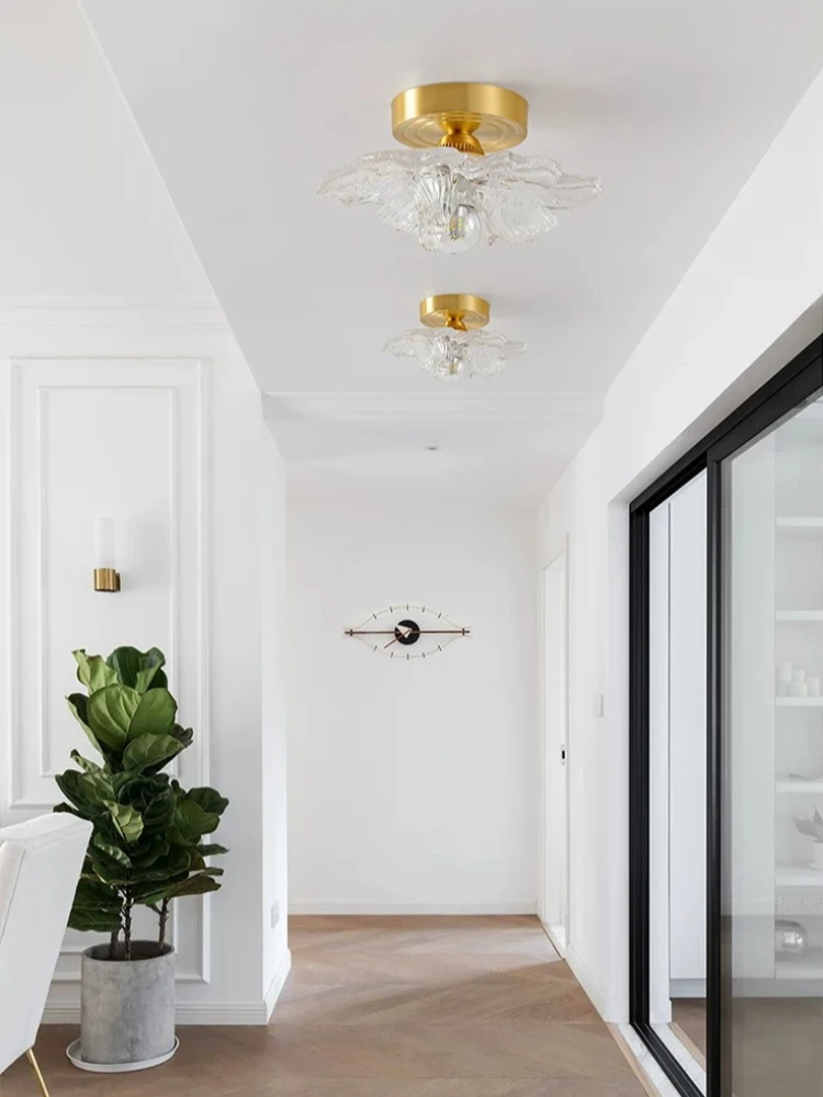 French retro petal hallway lamp, corridor balcony lamp, staircase dressing room, entrance foyer, ceiling mounted light fixture