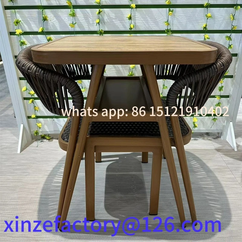カスタマイズ可能な屋外とレジャー用のネットレッドラタン製ティーテーブルと椅子