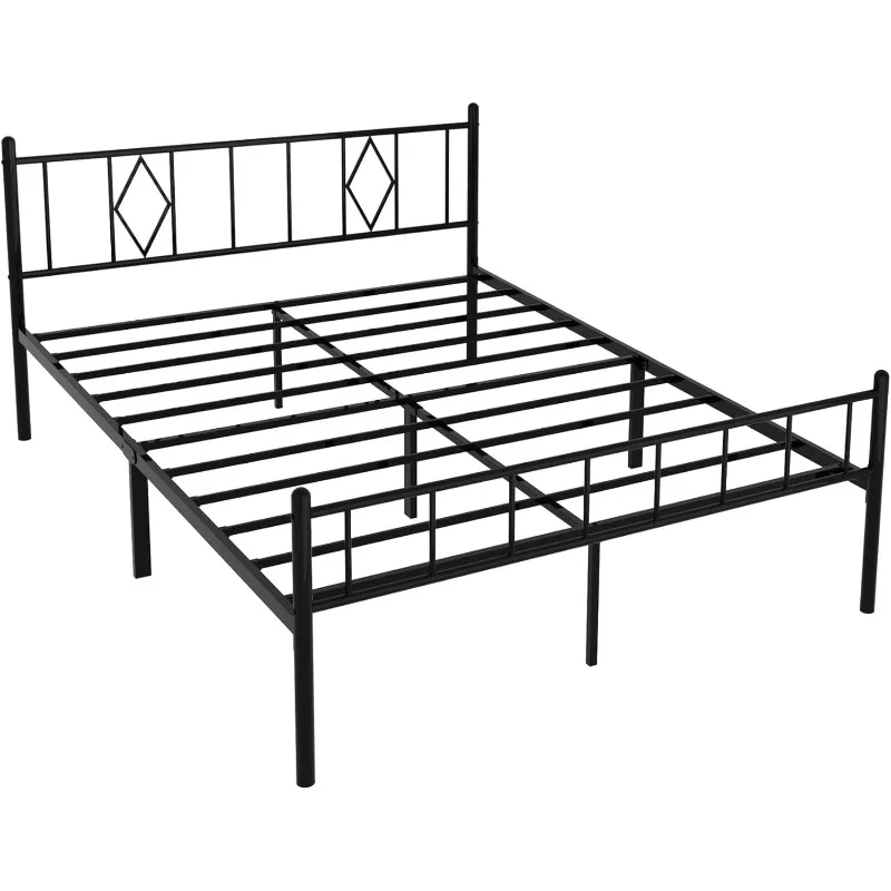 14 Inch Queen Size Bed Frames with Headboard/Footboard, Under Bed Storage, Strong Metal Slats Support, No Box Spring Needed,