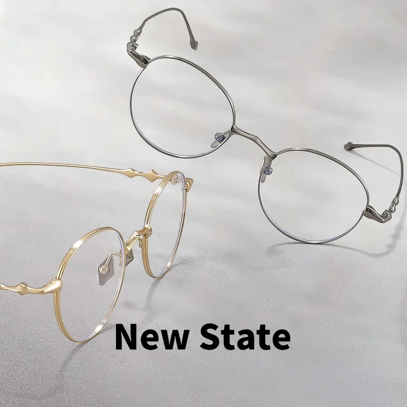 OLLYMURS 새로운 럭셔리 순수 티타늄 라운드 안경 남성과 여성 레트로 초경량 패션 광학 처방 Eyelasses 프레임 EP